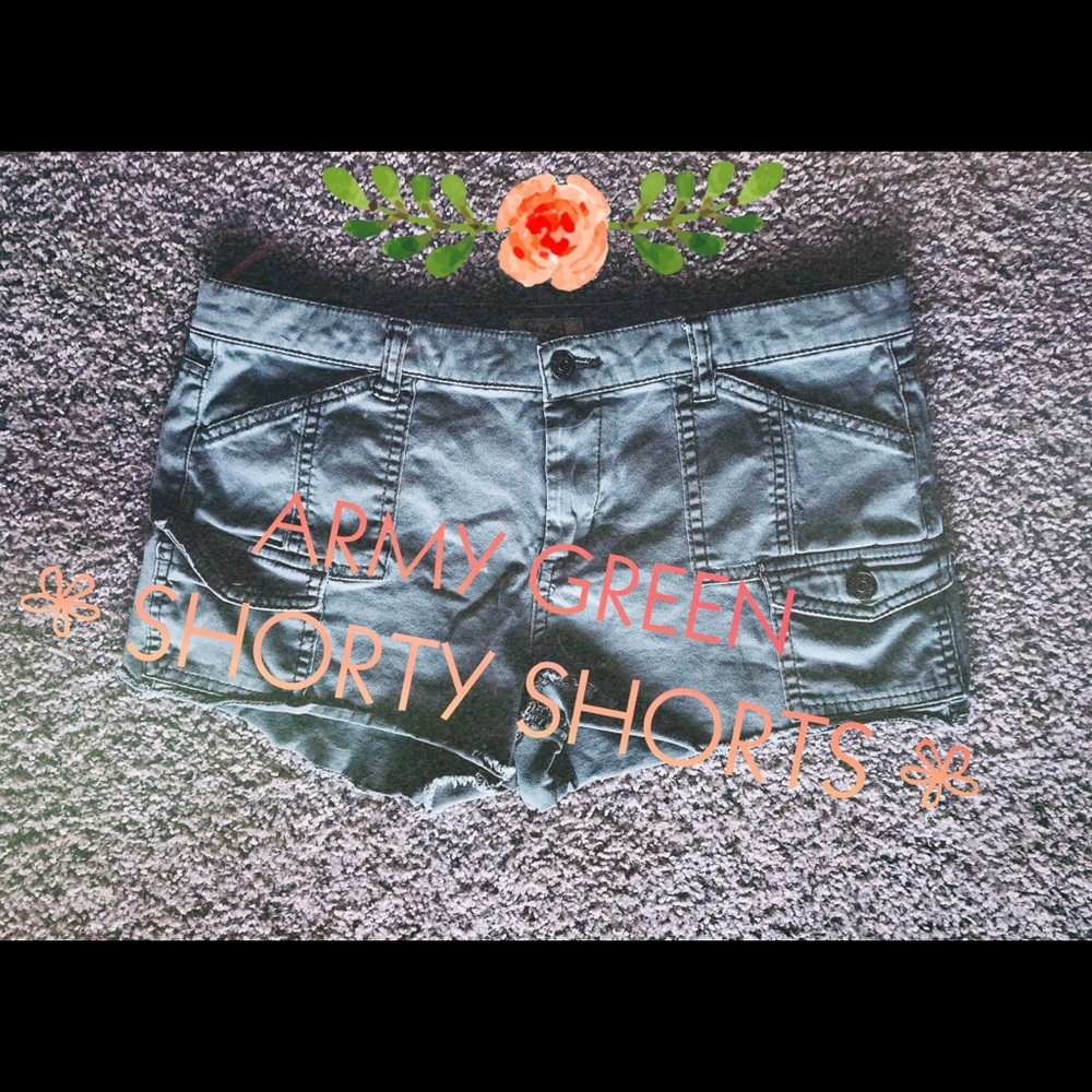 Army Green Shorty Shorts